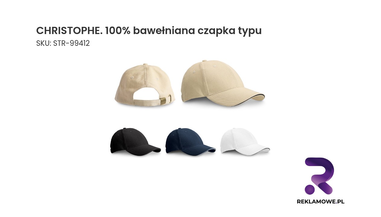 CHRISTOPHE 100% bawełniana czapka typu – wygodna czapka z bawełny