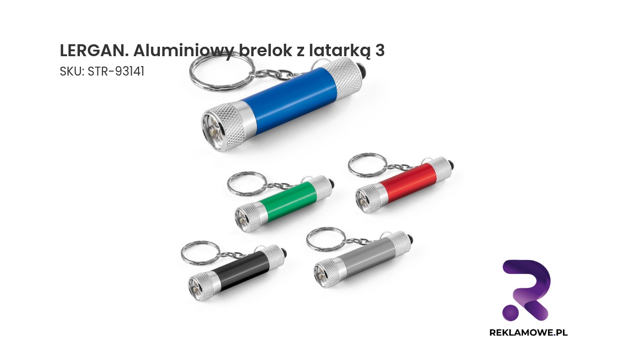 LERGAN. Aluminiowy brelok z latarką 3 LED LERGAN aluminiowy brelok z latarką 3 – praktyczny brelok z latarką