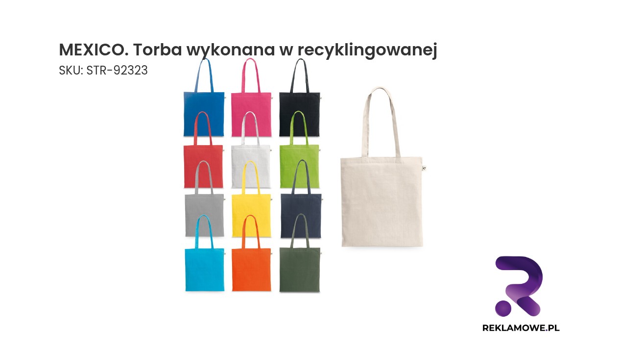 MEXICO. Torba wykonana w recyklingowanej bawełny (70%) i w poliestru (30% rPET) (150 g/m²) MEXICO - torba wykonana z recyklingowanego materiału